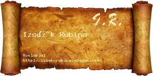 Izsák Rubina névjegykártya